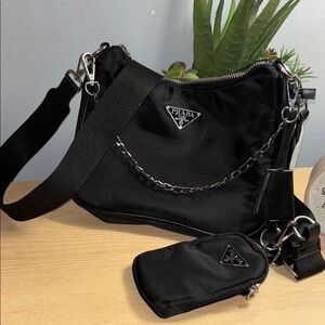 Black Nylon Shoulder Bag